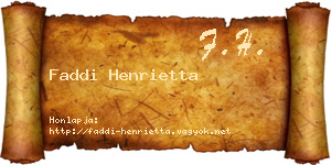 Faddi Henrietta névjegykártya